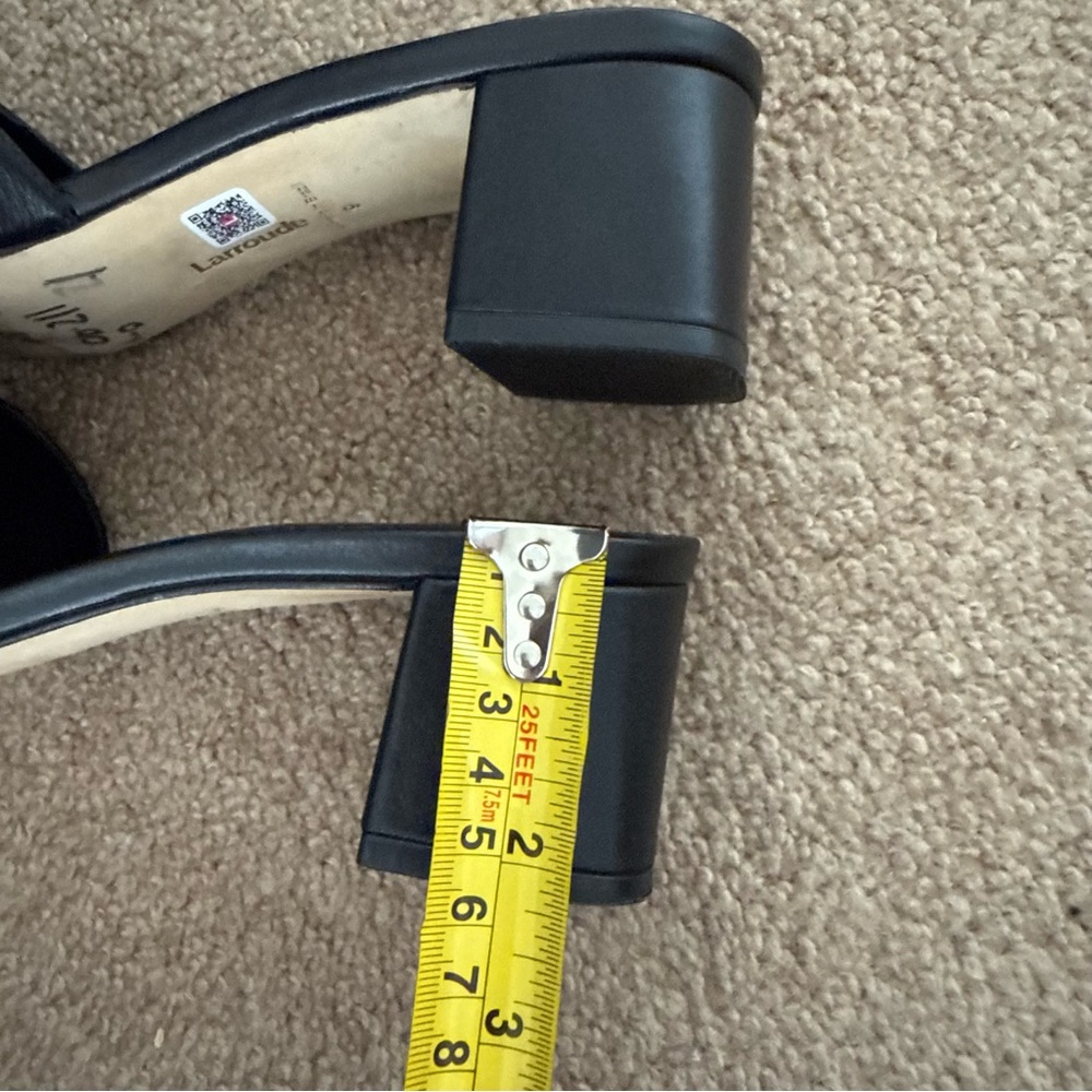 Larroudé Flora Leather Mules Sandals Block Heel - Picture 8 of 11